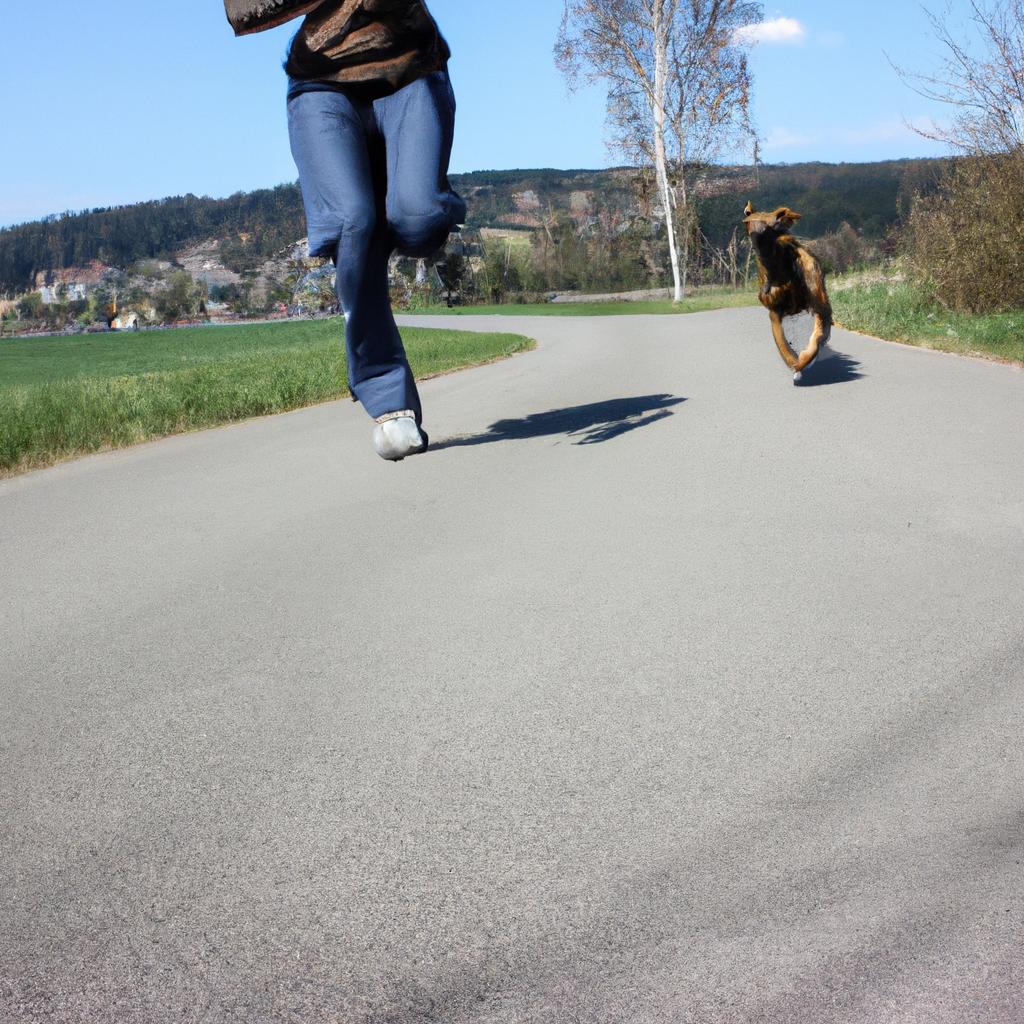 Person jogging with their dog